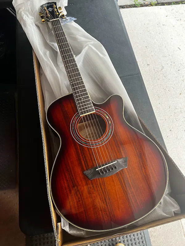 Washburn Festival EA55G Acoustic Electric Guitar Koa Burst