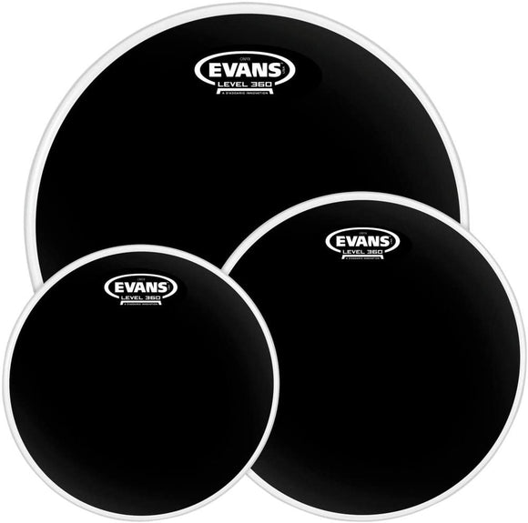 Evans Black Chrome Tom Pack Rock- 10 Inch, 12 Inch, 16 Inches Batter Heads