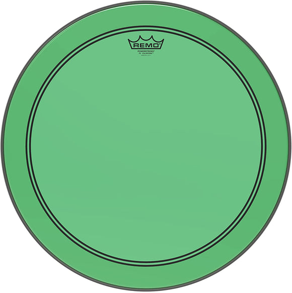 Remo Powerstroke P3 Colortone Green Bass Drumhead, 18