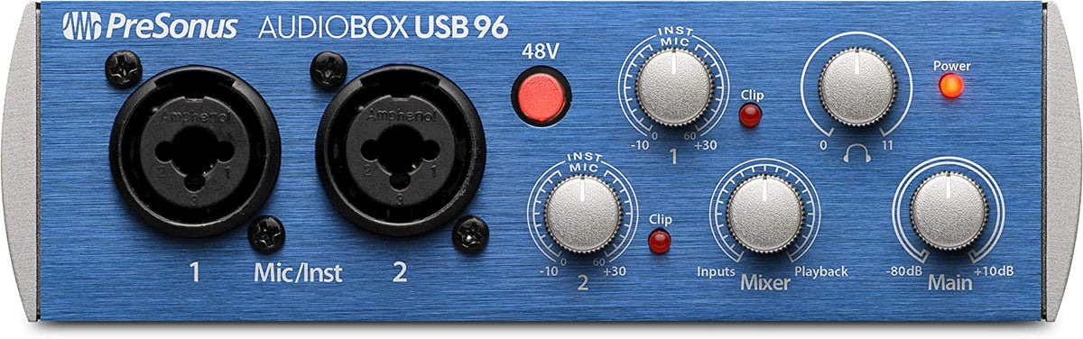 PreSonus AudioBox USB 96 2x2 USB Audio Interface, Blue, PC/Mac - 2