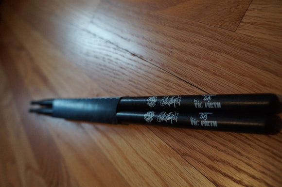 Vic Firth 5A Black Drumsticks - Wood Tip - Mugan Music Group Signature Model