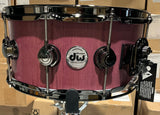 DW Collector's 6.5x14" Purpleheart Snare Drum - Natural Satin Oil W/BN HW
