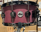 DW Collector's 6.5x14" Purpleheart Snare Drum - Natural Satin Oil W/BN HW