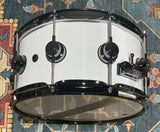 DW Collectors Series 6.5x14 SSC Maple Snare Drum - Solid White W/Black Nickel HW