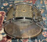 Slingerland Radio King Solid Maple Snare Drum - 7 inches x 14 inches, Gold Glass