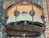 DW Collector’s Exotic 6.5 X 14 Snare Drum - Natural To Teal Seafoam Fade Over White Ash Swirl