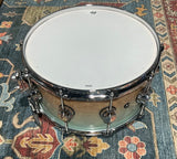 DW Collector’s Exotic 6.5 X 14 Snare Drum - Natural To Teal Seafoam Fade Over White Ash Swirl