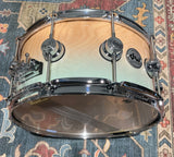 DW Collector’s Exotic 6.5 X 14 Snare Drum - Natural To Teal Seafoam Fade Over White Ash Swirl