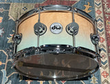 DW Collector’s Exotic 6.5 X 14 Snare Drum - Natural To Teal Seafoam Fade Over White Ash Swirl