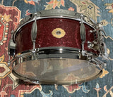 Slingerland Radio King Solid Maple Snare Drum - 7 inches x 14 inches, Maroon Glass