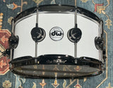 DW Collectors Series 6.5x14 SSC Maple Snare Drum - Solid White W/Black Nickel HW