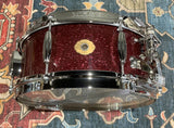 Slingerland Radio King Solid Maple Snare Drum - 7 inches x 14 inches, Maroon Glass