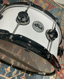 DW Collectors Series 6.5x14 SSC Maple Snare Drum - Solid White W/Black Nickel HW