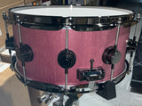 DW Collector's 6.5x14" Purpleheart Snare Drum - Natural Satin Oil W/BN HW