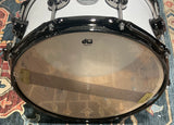 DW Collectors Series 6.5x14 SSC Maple Snare Drum - Solid White W/Black Nickel HW