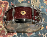 Slingerland Radio King Solid Maple Snare Drum - 7 inches x 14 inches, Maroon Glass