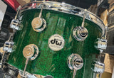 DW Collector's Series 8x14 SSC Maple Snare Drum - Green Glass W/Chrome HW