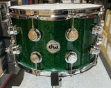 DW Collector's Series 8x14 SSC Maple Snare Drum - Green Glass W/Chrome HW