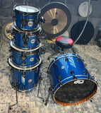 DW Collector’s Series Maple/Mahogany 5 Pc Drum Kit - Blue Glass W/BN HW