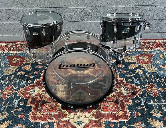 Ludwig Vistalite 50th Anniversary Fab 3-Piece Shell Pack - Smoke/Clear