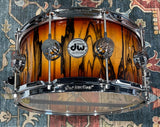 Dw Collectors Exotic 6.5x14 Snare Drum - Toasted Black Edges Over Ivory Ebony