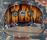 Dw Collectors Exotic 6.5x14 Snare Drum - Toasted Black Edges Over Ivory Ebony