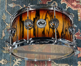 Dw Collectors Exotic 6.5x14 Snare Drum - Toasted Black Edges Over Ivory Ebony