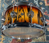 Dw Collectors Exotic 6.5x14 Snare Drum - Toasted Black Edges Over Ivory Ebony
