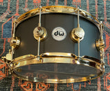 Dw Collectors 6.5 x 14 Aluminum 3mm Snare Drum - Black Powder Coated w/Gold Hw