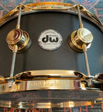 Dw Collectors 6.5 x 14 Aluminum 3mm Snare Drum - Black Powder Coated w/Gold Hw