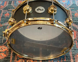 Dw Collectors 6.5 x 14 Aluminum 3mm Snare Drum - Black Powder Coated w/Gold Hw