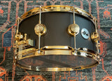 Dw Collectors 6.5 x 14 Aluminum 3mm Snare Drum - Black Powder Coated w/Gold Hw