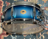 Slingerland Radio King Solid Maple Snare Drum, 5.5 X 14, Blue and Silver Lacquer