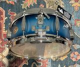 Slingerland Radio King Solid Maple Snare Drum, 5.5 X 14, Blue and Silver Lacquer