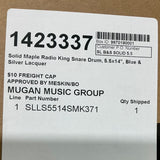 Slingerland Radio King Solid Maple Snare Drum, 5.5 X 14, Blue and Silver Lacquer
