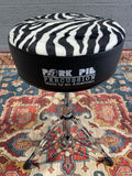 Pork Pie Percussion Round Drum Throne - Black with Zebra Print