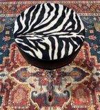 Pork Pie Percussion Round Drum Throne - Black with Zebra Print
