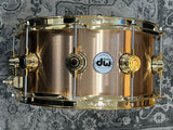 DW Brushed Bronze Snare Drum 6.5x14” Gold Hardware