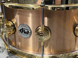 DW Brushed Bronze Snare Drum 6.5x14” Gold Hardware