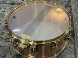 DW Brushed Bronze Snare Drum 6.5x14” Gold Hardware
