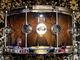 DW 6.5" x 14" Collector's Series Maple Shell Snare Drum - Toasted Black Edges over Elm Burl w/ Chrome Hardware