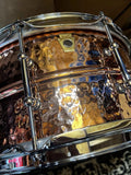 Ludwig LC662KT Hammered Copper Phonic 6.5" x 14" 10-Lug Snare Drum with Tube Lugs