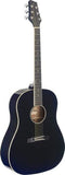 Stagg 6 String Acoustic Guitar, Right - Black / Sunburst