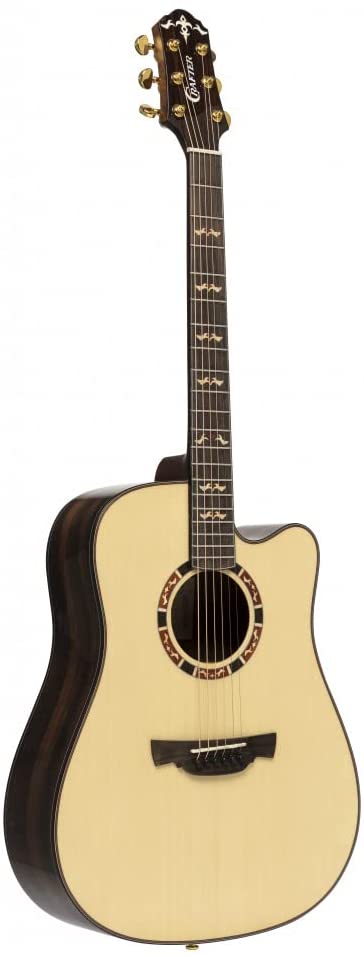 Crafter Guitars 6 String Acoustic-Electric Guitar, Right, Natural (STG D22CE PRO)