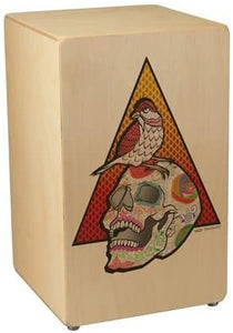 Remo Artbeat Cajon Bird Candy Skull by Jose Pasillas - (Natural)