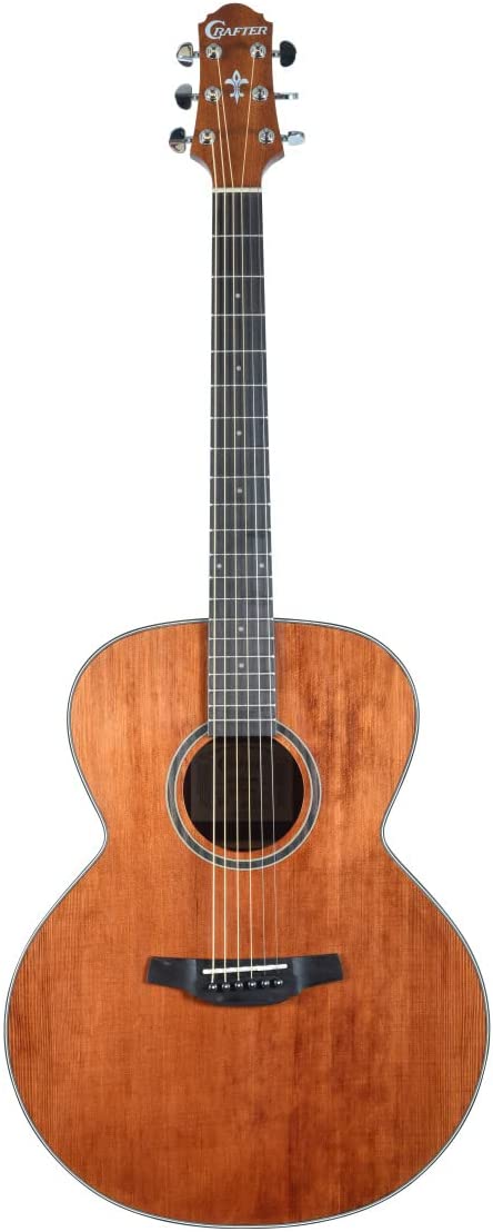 Crafter Guitars 6 String Acoustic Guitar, Right, Brown (HJ100-BR)