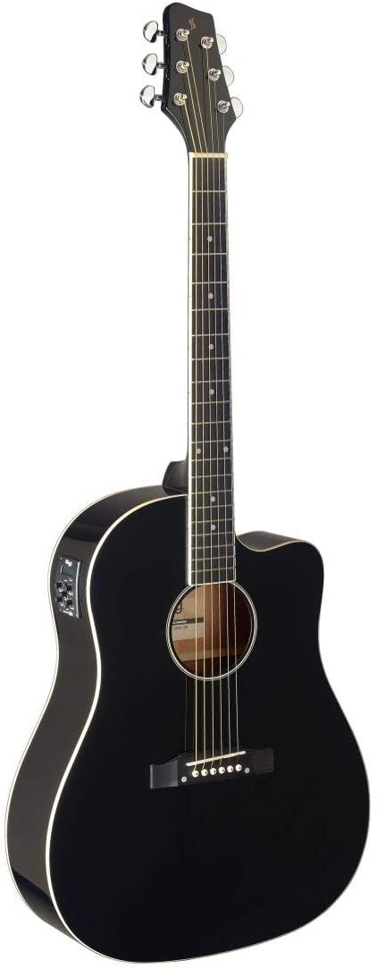 Stagg 6-String Acoustic-Electric Guitar - Black