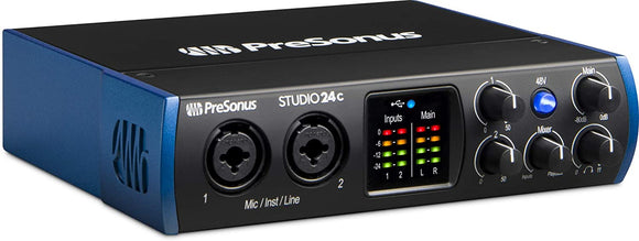 PreSonus Studio 24c 2x2, 192 kHz, USB Audio Interface with Studio One Artist and Ableton Live Lite DAW Recording Software