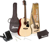 Ibanez 6 String Acoustic Guitar Pack - Right Handed - Natural Gloss (IJV30)