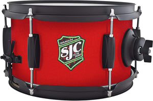 SJC Custom Drums Thrash Can Side Snare Drum - 6 x 10 inch - Red Grip Tape Wrap